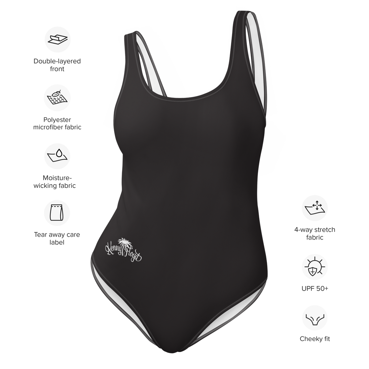One-Piece Swimsuit with KF Palm Logo