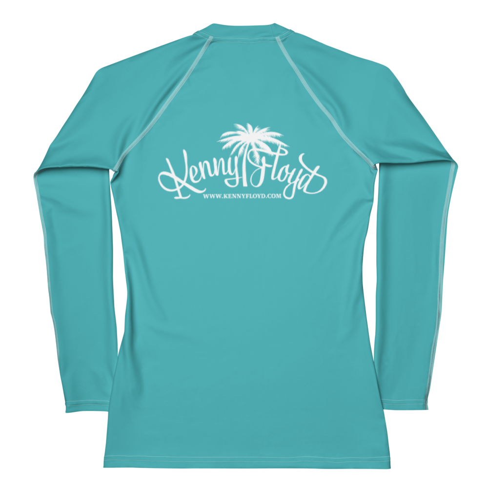 Light Blue Women's Rash Guard with KF Palm Logo