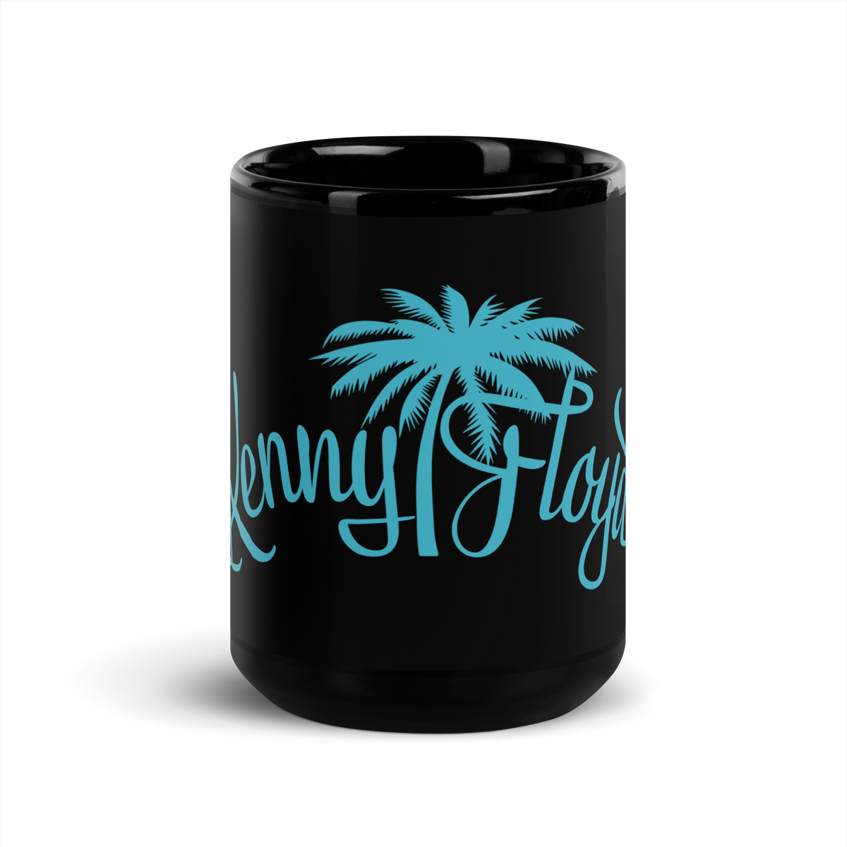 Black Glossy Mug with KF Palm Logo