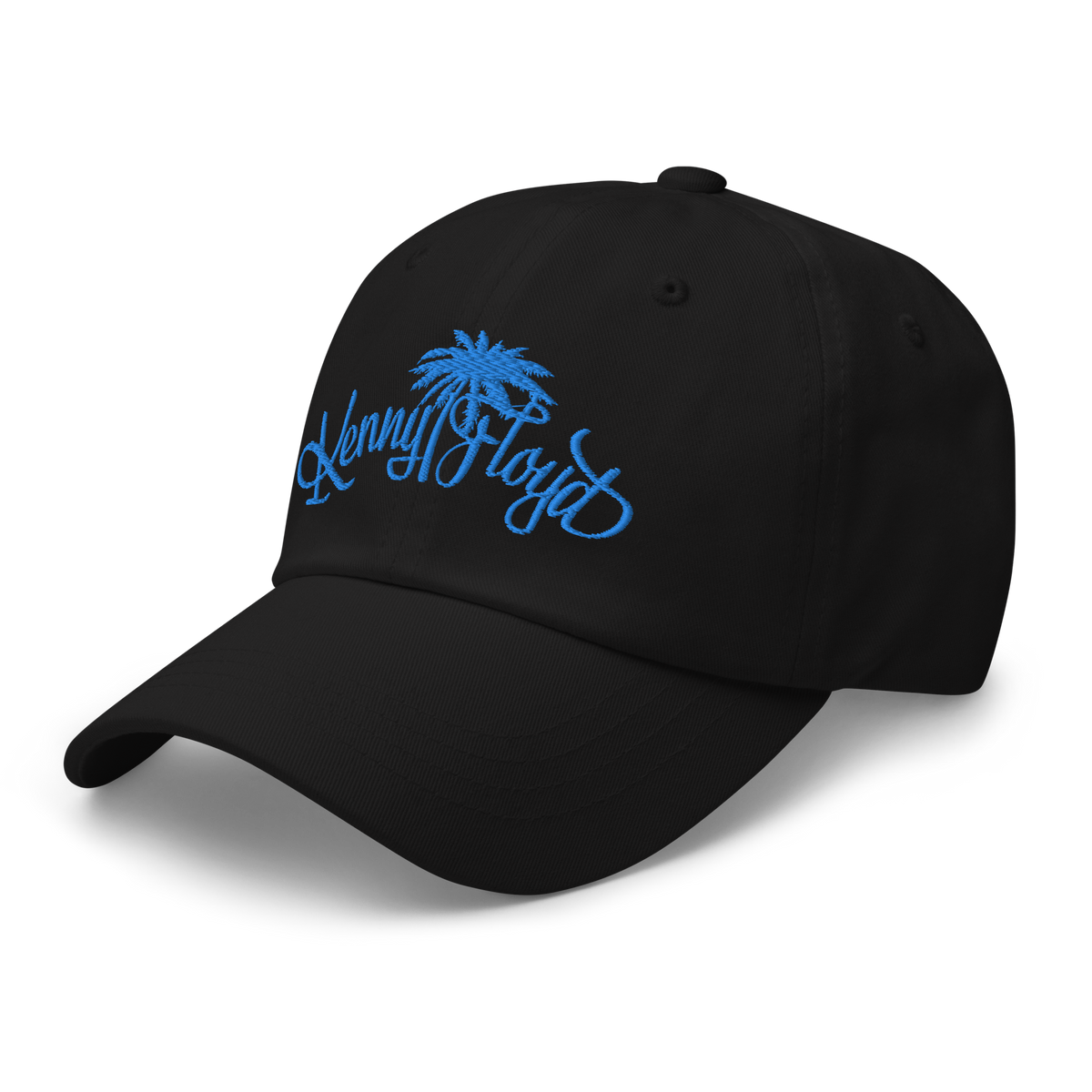 Black Dad Hat with Teal KF Palm Logo