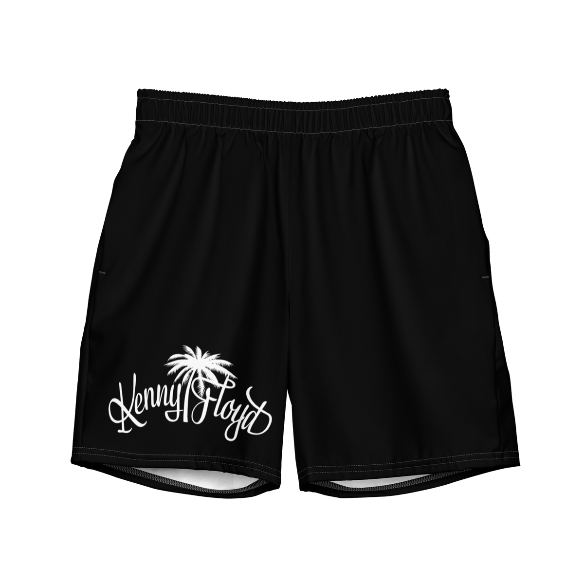 Black Men's swim trunks with KF Palm Logo