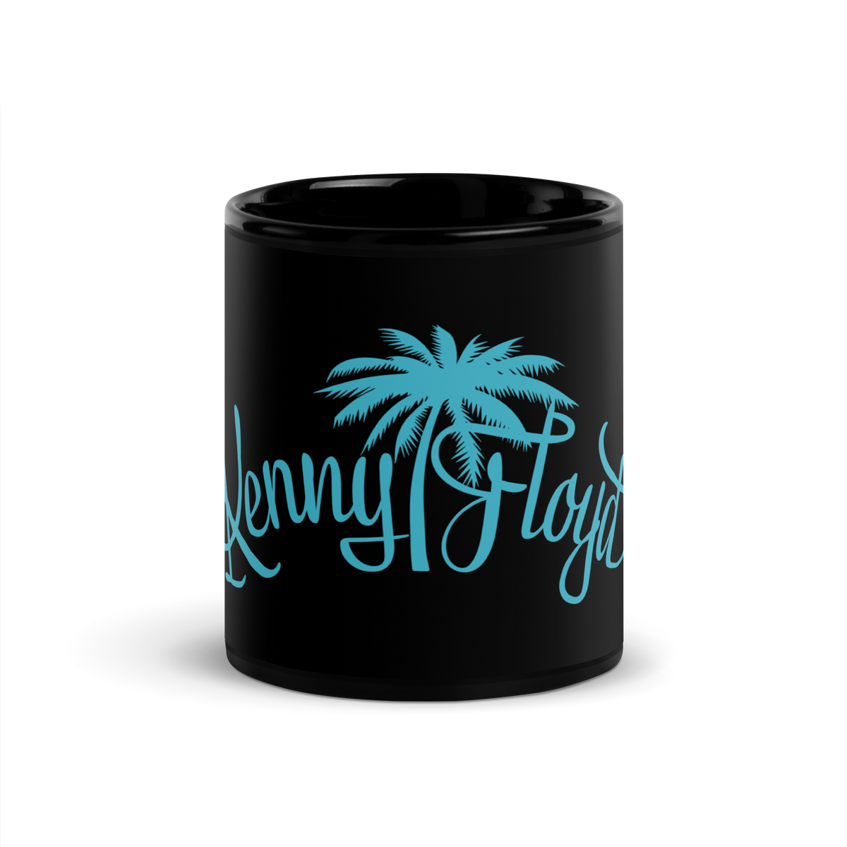 Black Glossy Mug with KF Palm Logo