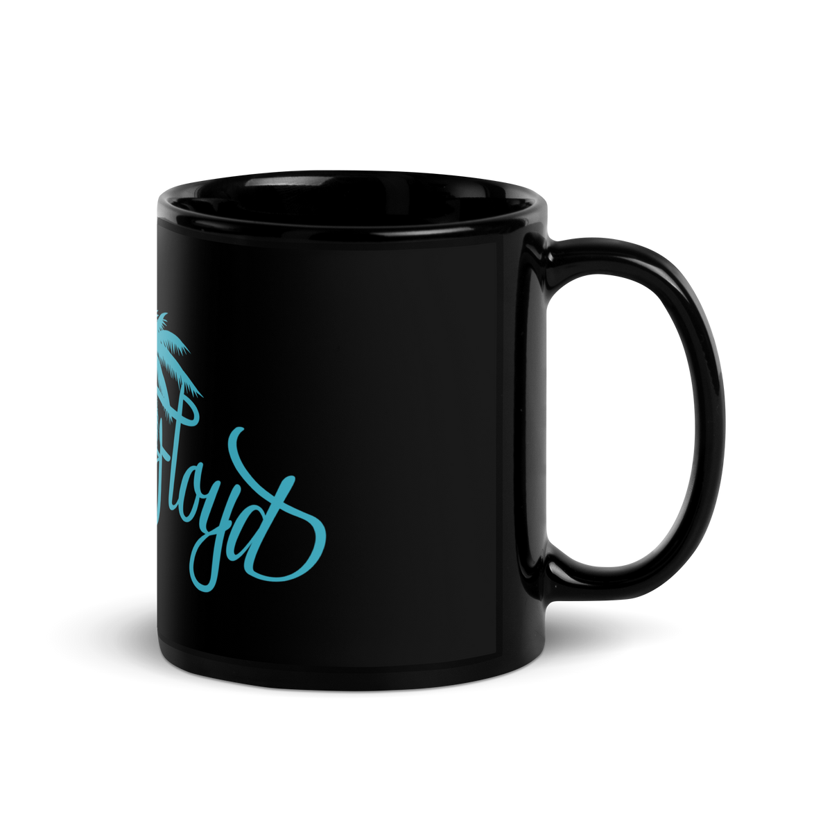 Black Glossy Mug with KF Palm Logo