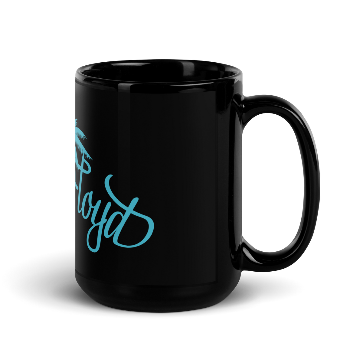 Black Glossy Mug with KF Palm Logo