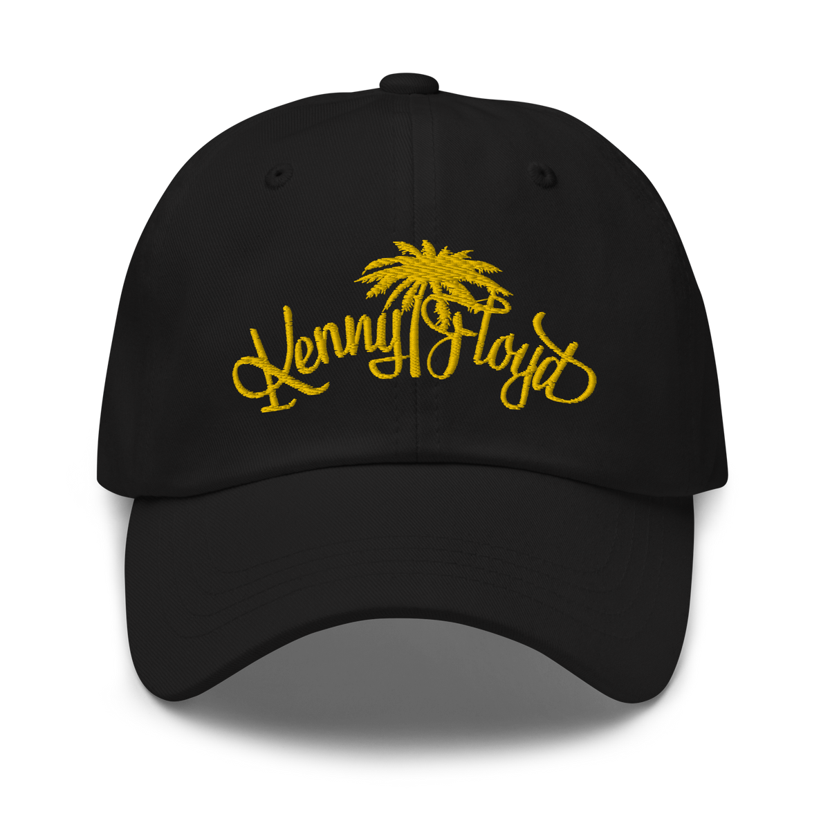 Black Dad Hat with Yellow KF Palm Logo