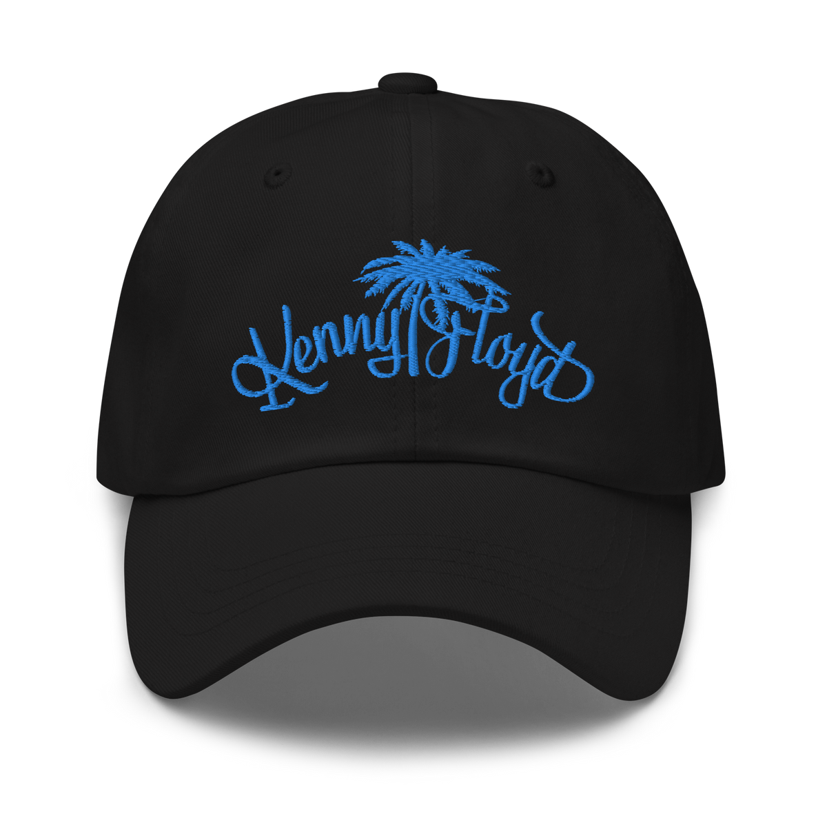Black Dad Hat with Teal KF Palm Logo
