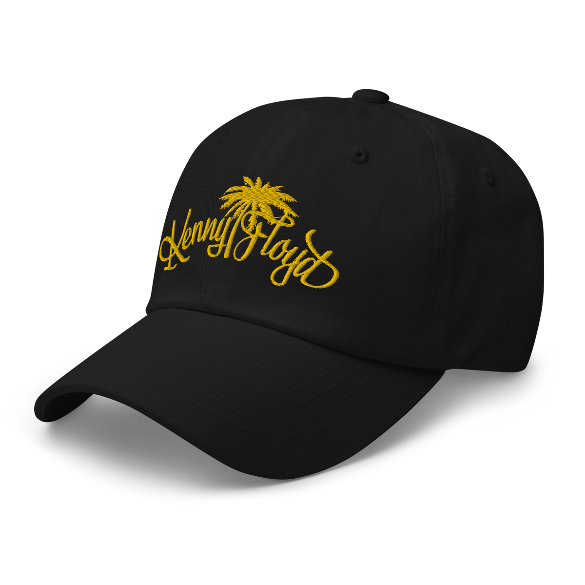Black Dad Hat with Yellow KF Palm Logo