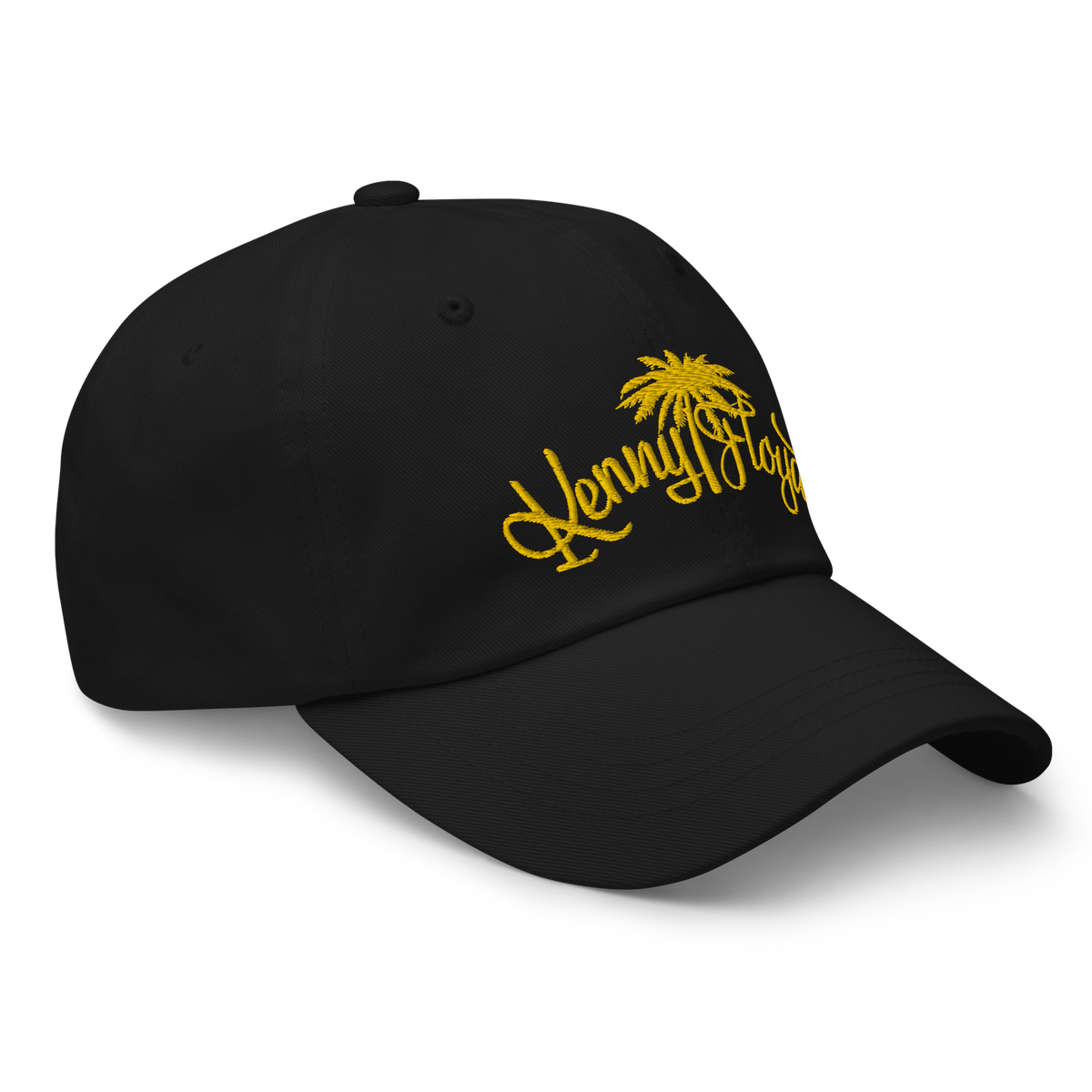 Black Dad Hat with Yellow KF Palm Logo