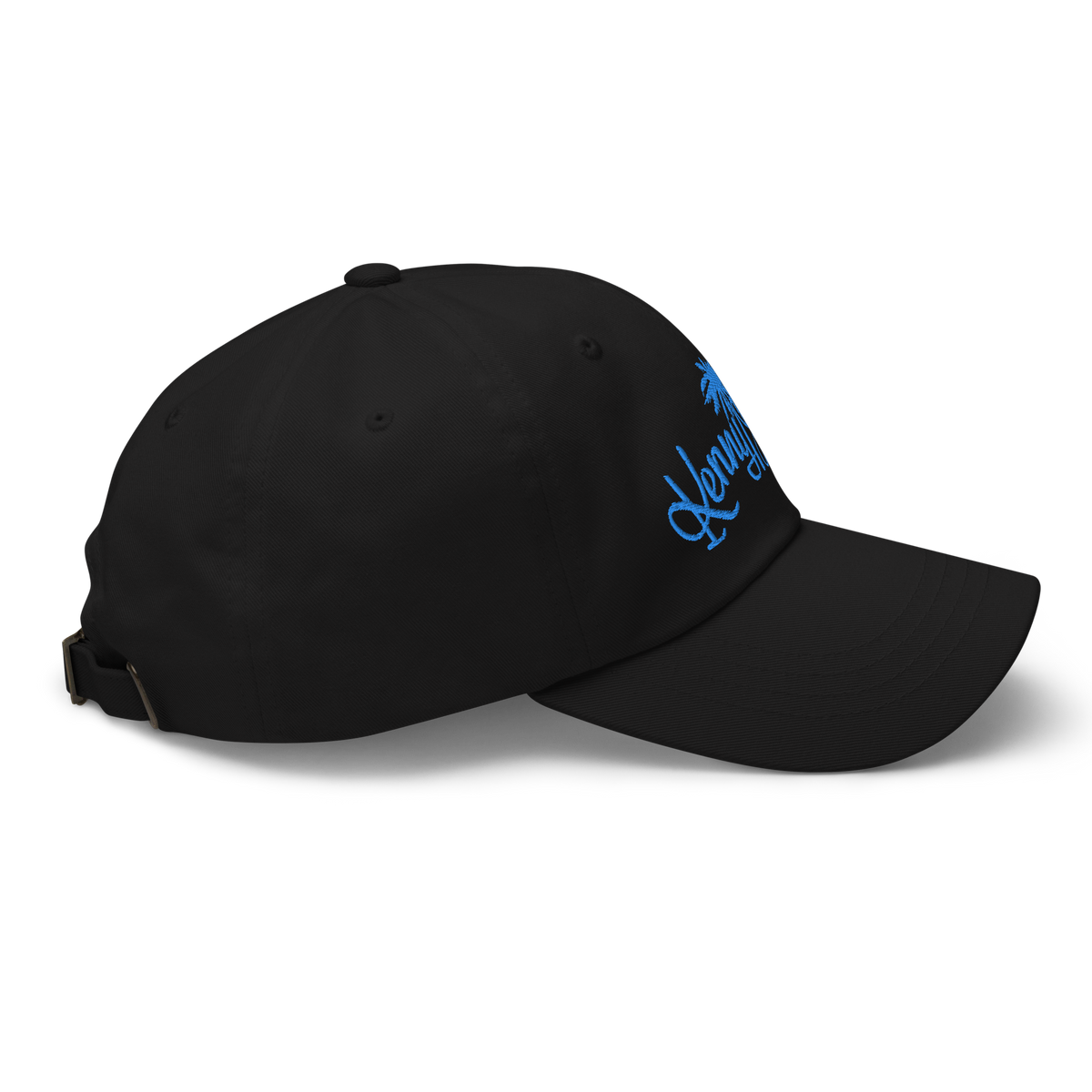 Black Dad Hat with Teal KF Palm Logo