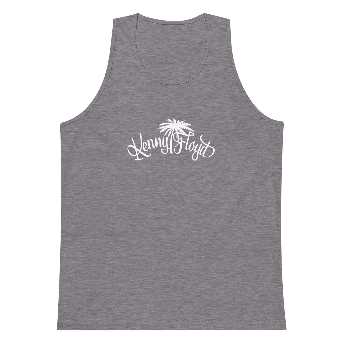 Men’s Premium Tank Top with White KF Palm Logo