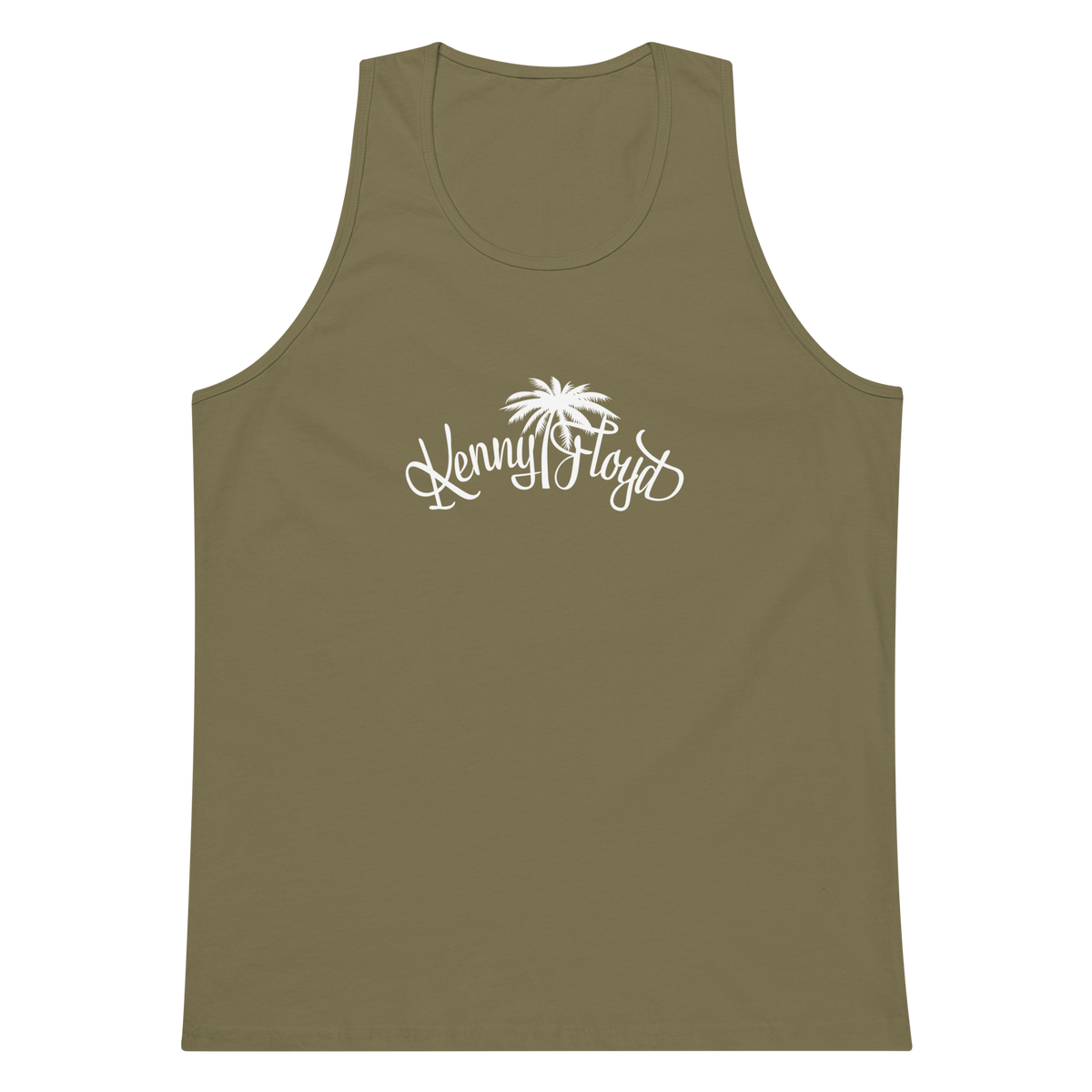 Men’s Premium Tank Top with White KF Palm Logo