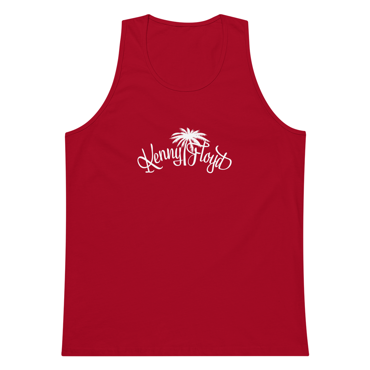 Men’s Premium Tank Top with White KF Palm Logo
