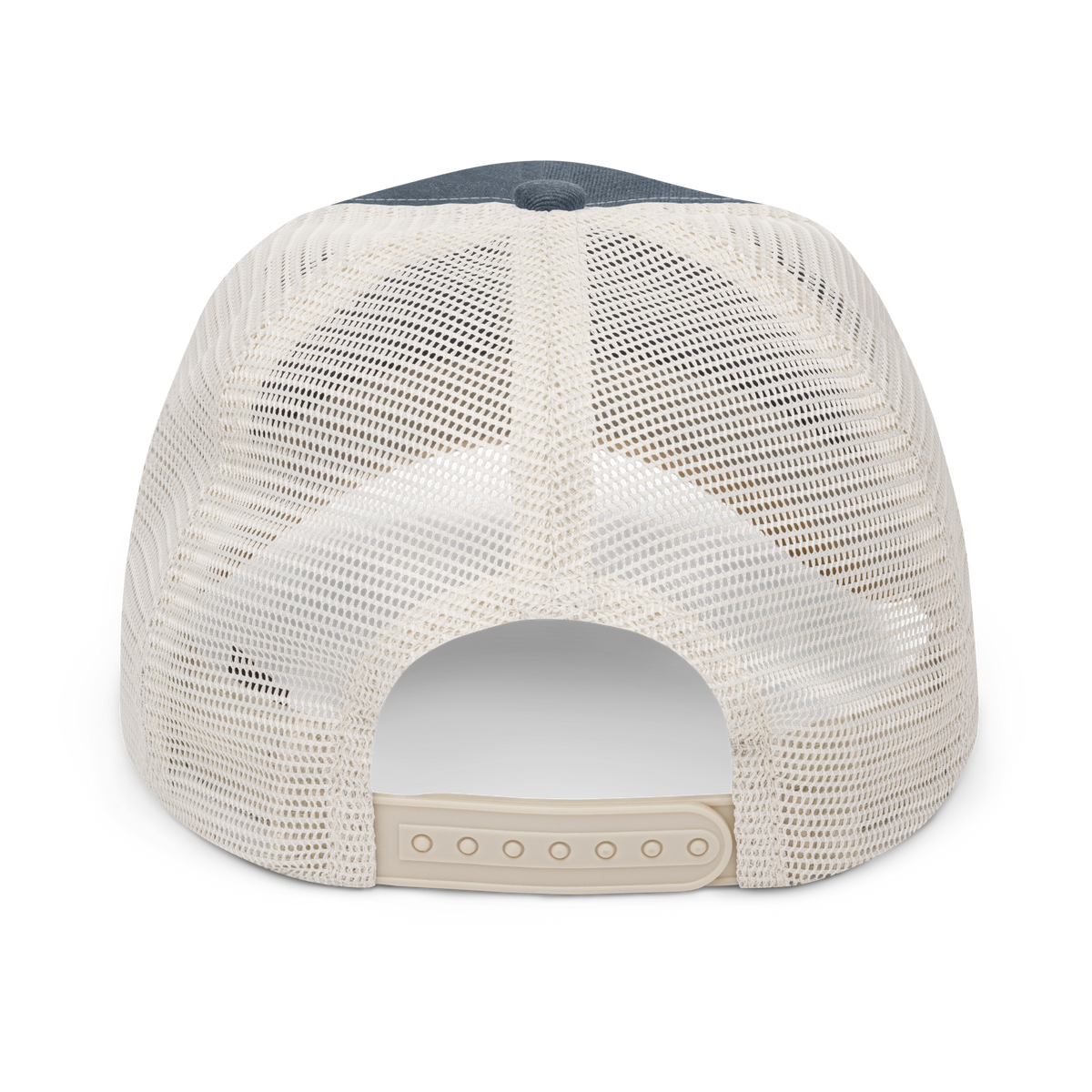 White & Blue Pigment-dyed cap with KF Palm Logo