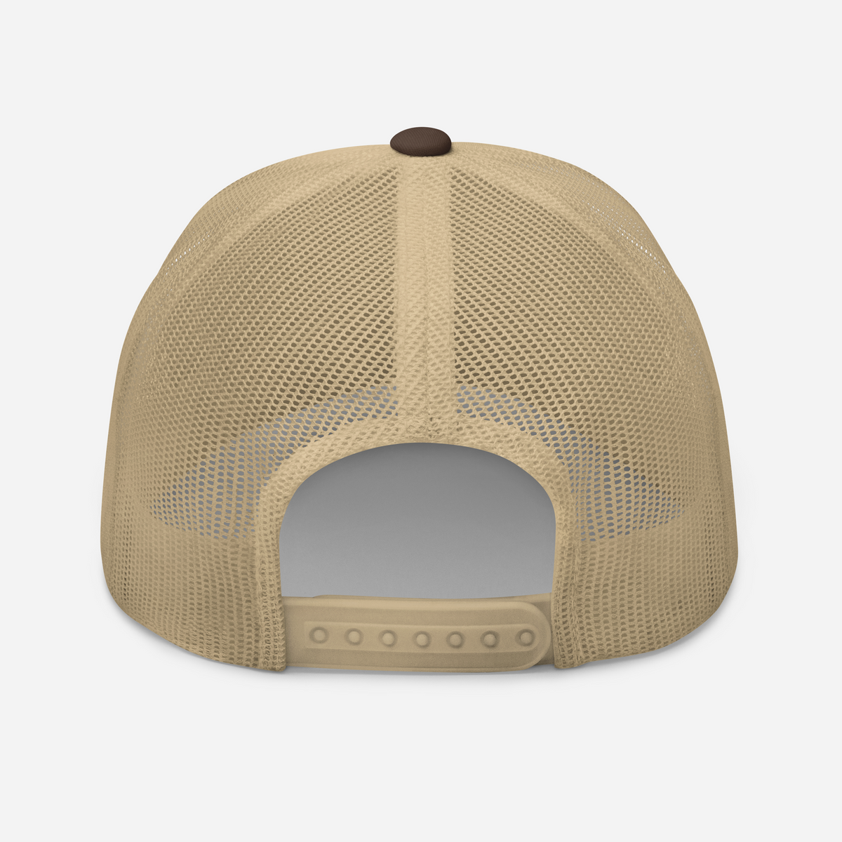 Brown & Tan Trucker Cap with White KF Palm Logo