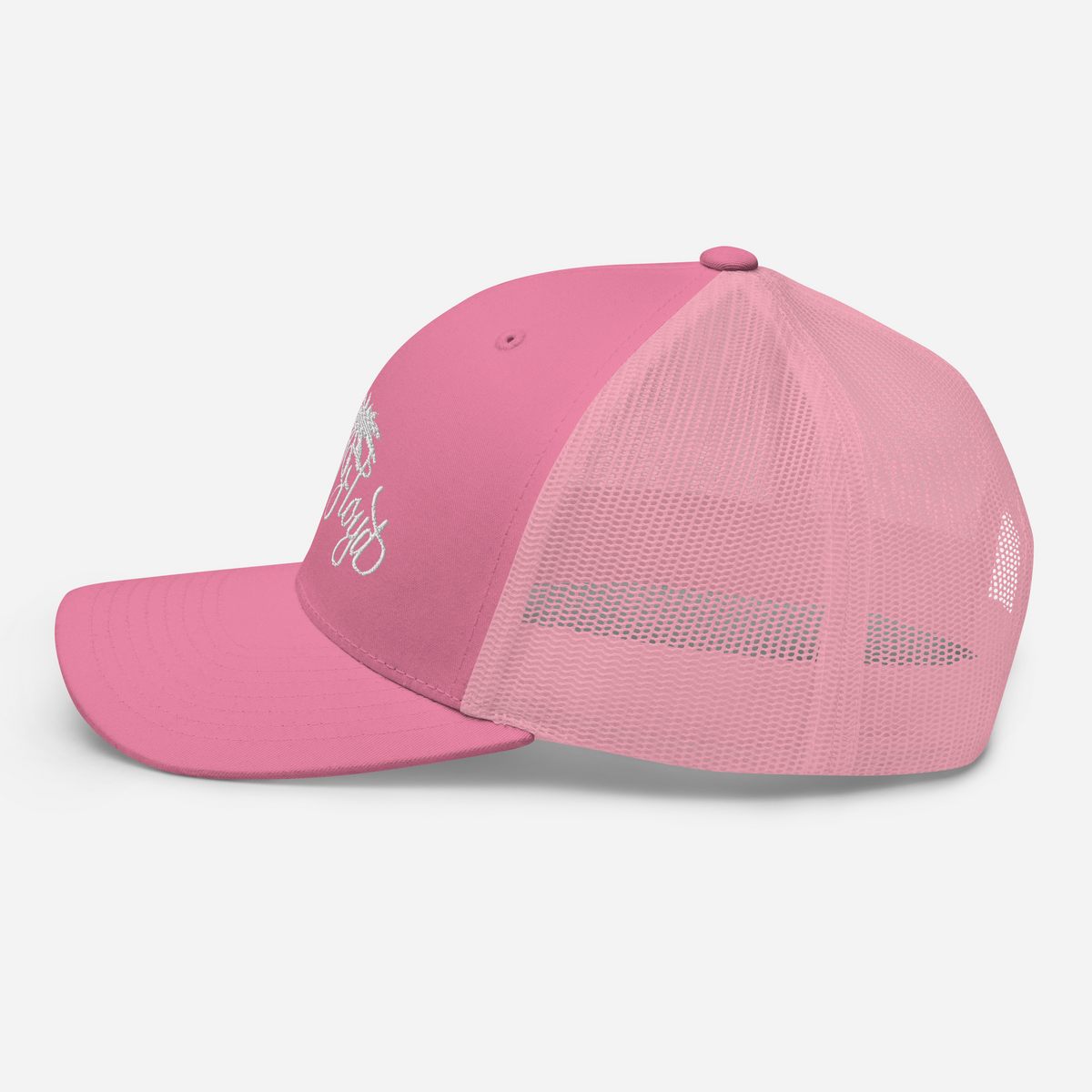 Pink Trucker Cap with White KF Palm Logo
