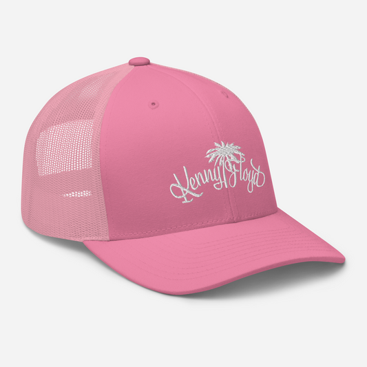 Pink Trucker Cap with White KF Palm Logo