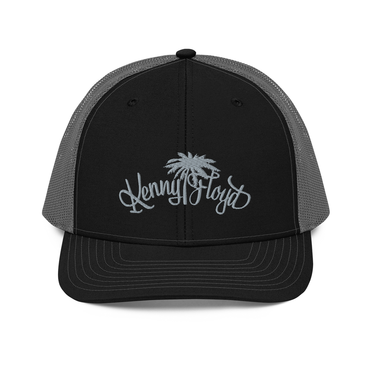 Black & Grey Trucker Cap with Grey KF Palm Logo