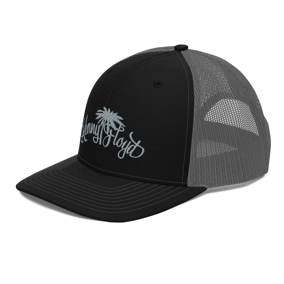 Black & Grey Trucker Cap with Grey KF Palm Logo