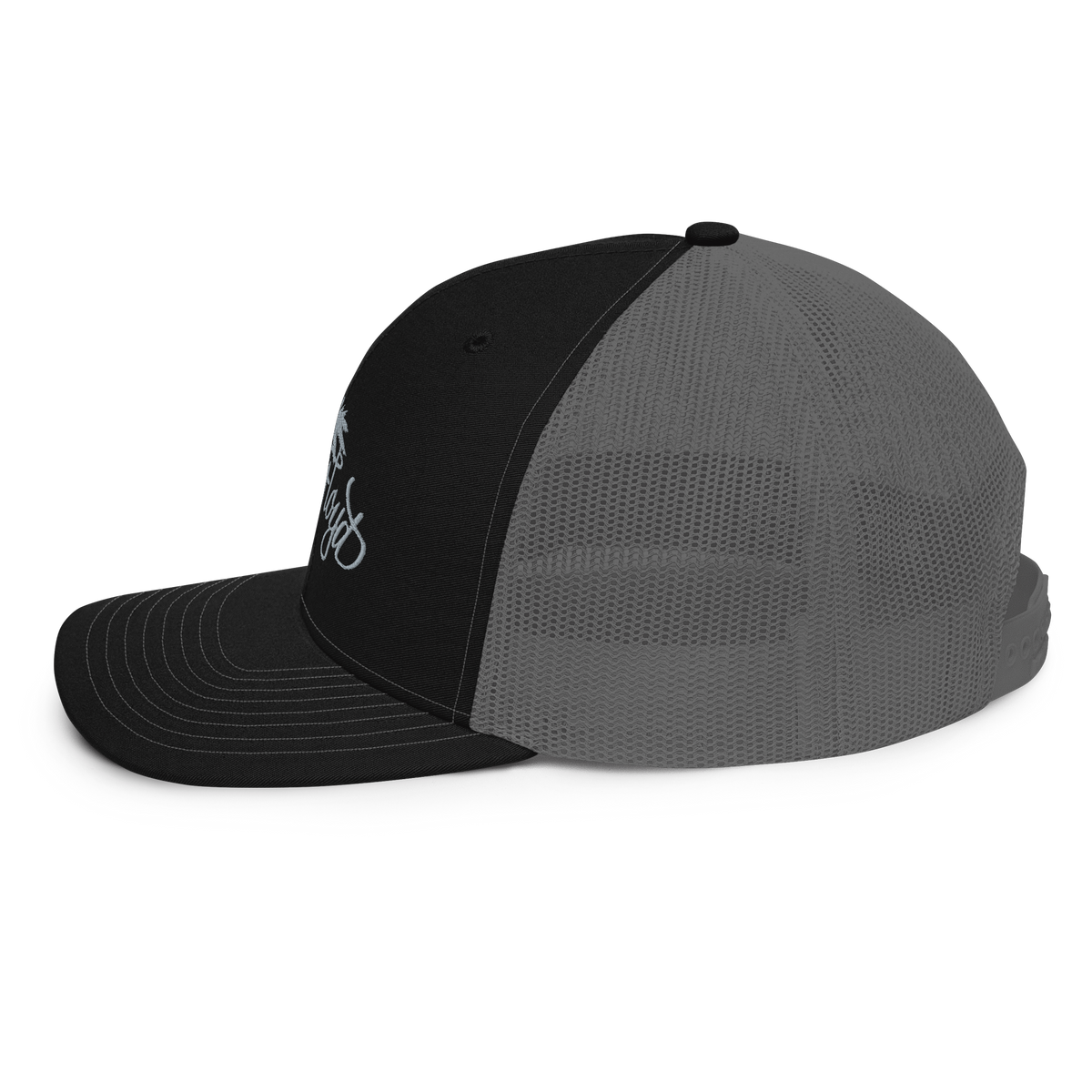 Black & Grey Trucker Cap with Grey KF Palm Logo