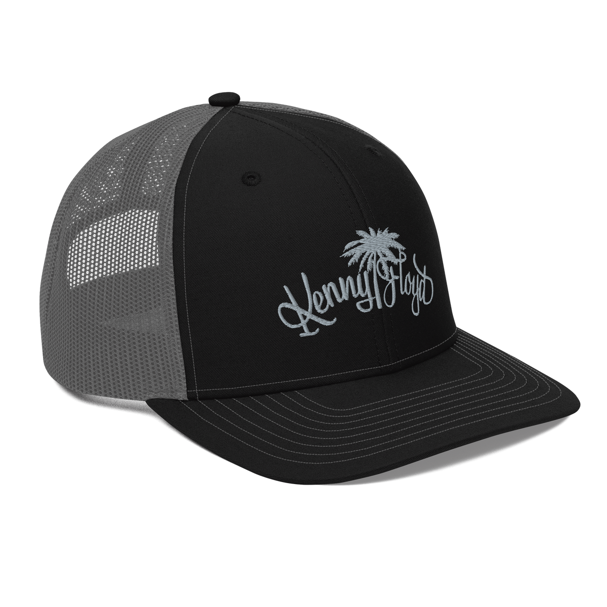 Black & Grey Trucker Cap with Grey KF Palm Logo