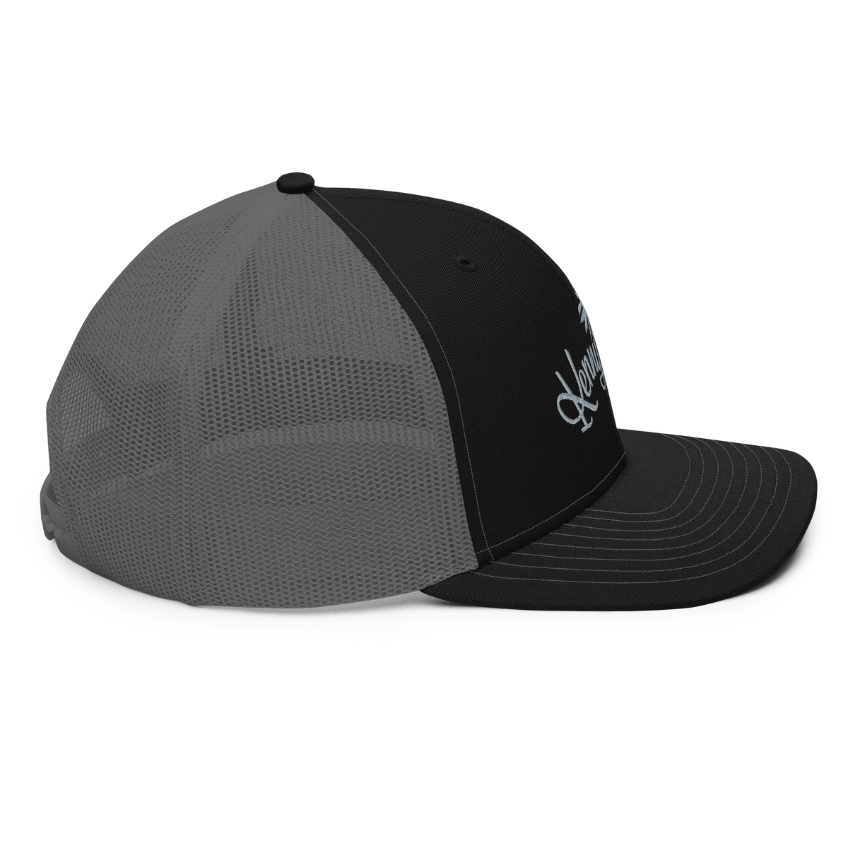 Black & Grey Trucker Cap with Grey KF Palm Logo