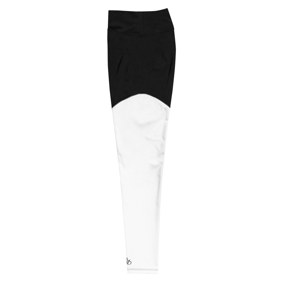 Black & White Sports Leggings with KF Palm Logo