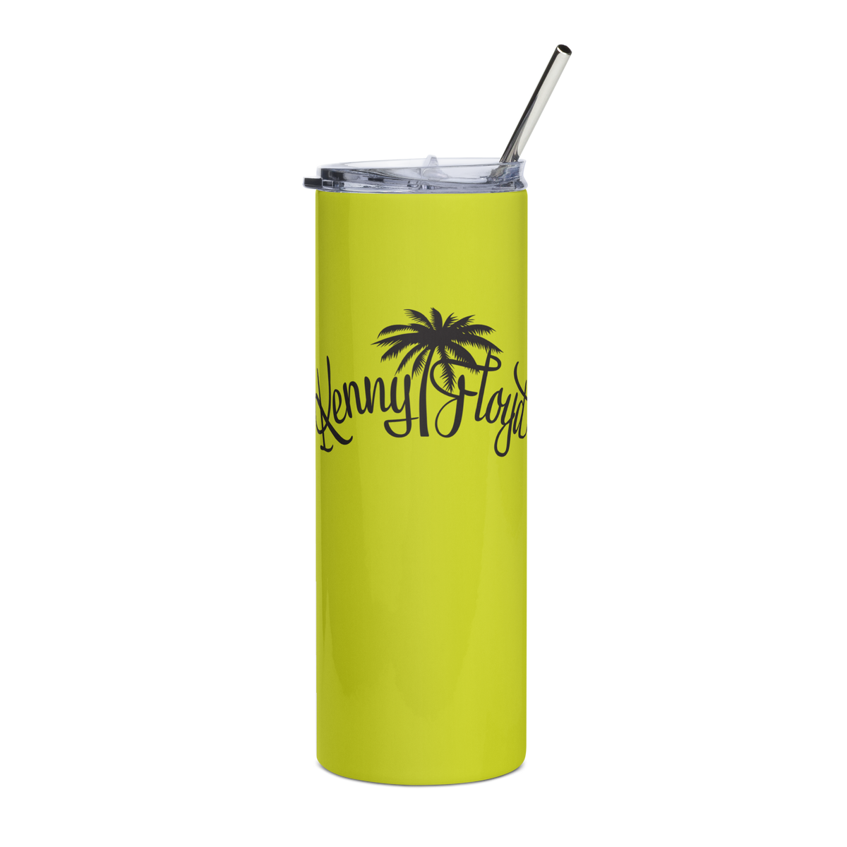 Yellow Stainless steel tumbler with KF Palm Logo