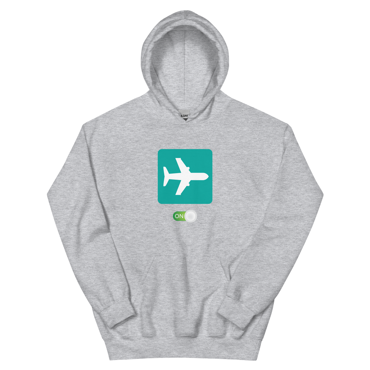 Sport Grey Unisex Hoodie with Airplane Mode Logo