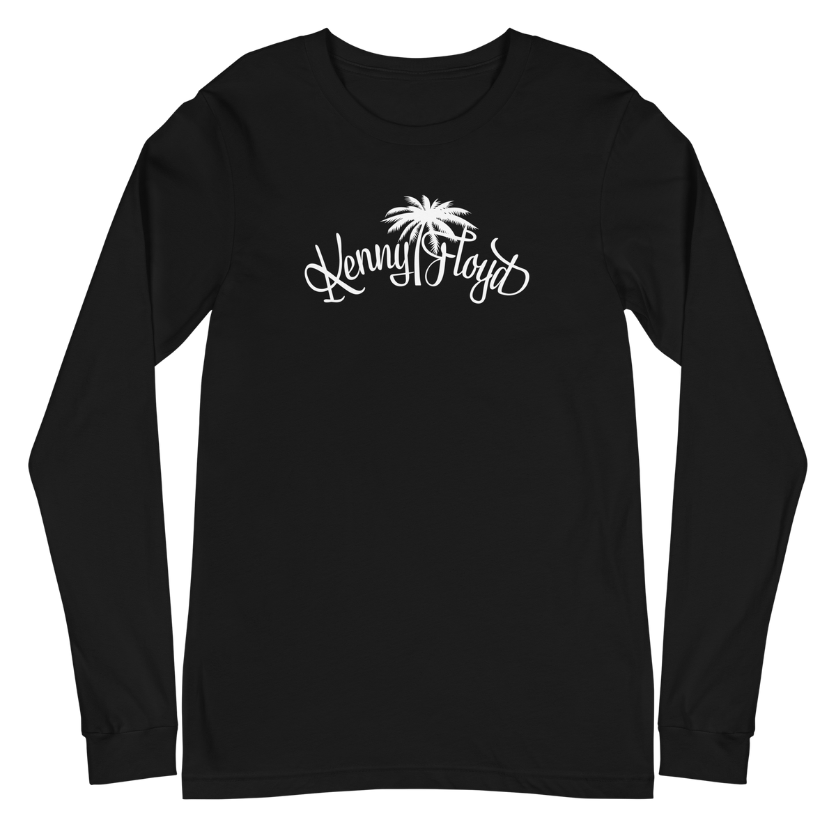 Unisex Long Sleeve Tee with White KF Palm Logo