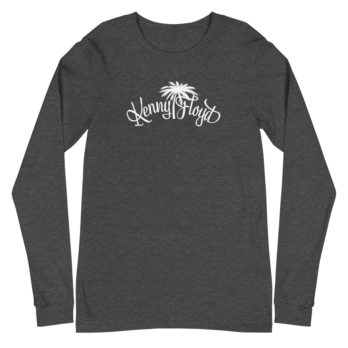 Unisex Long Sleeve Tee with White KF Palm Logo