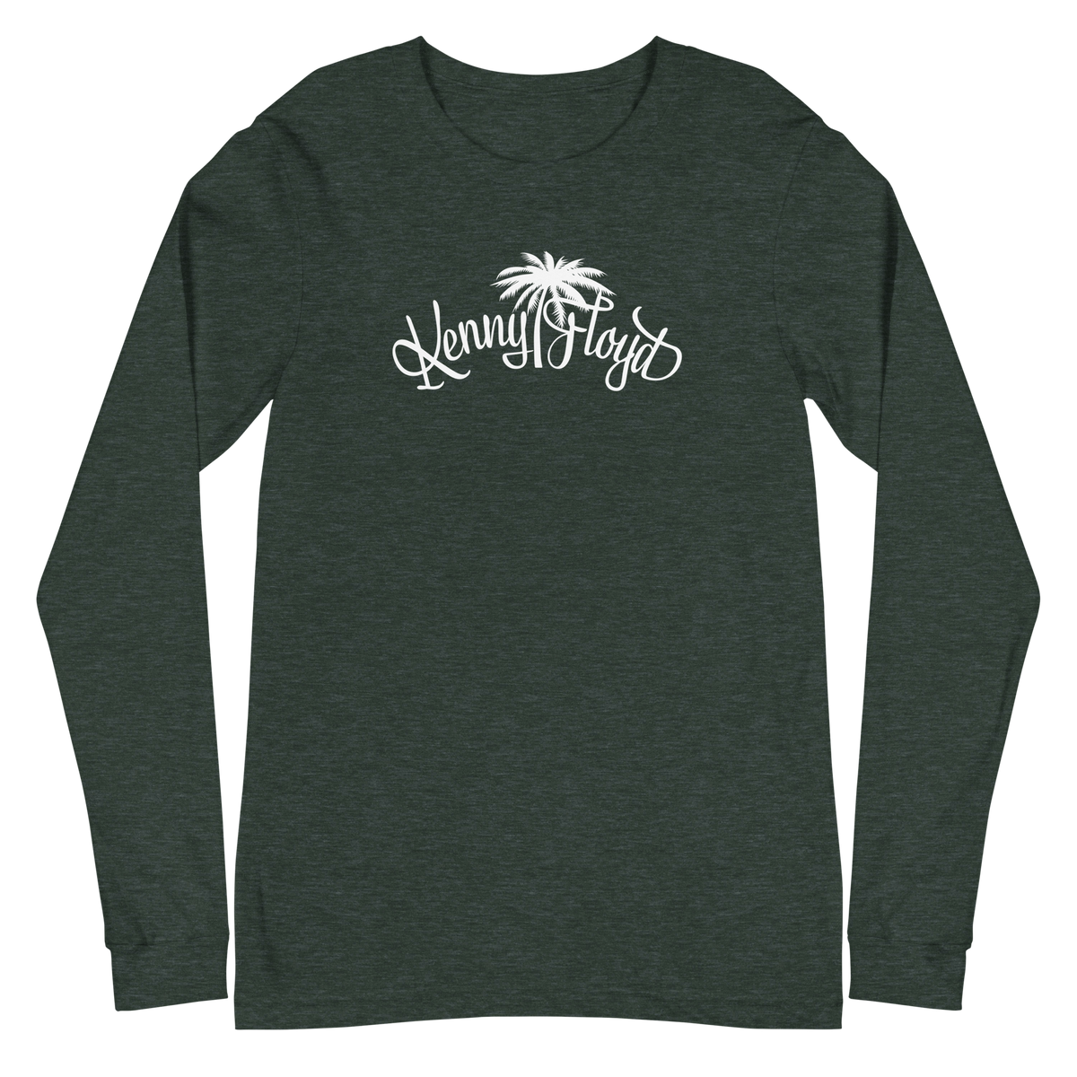 Unisex Long Sleeve Tee with White KF Palm Logo