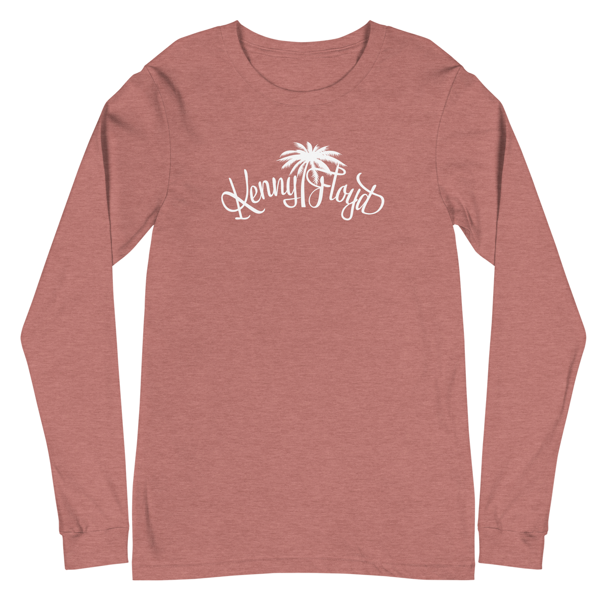 Unisex Long Sleeve Tee with White KF Palm Logo