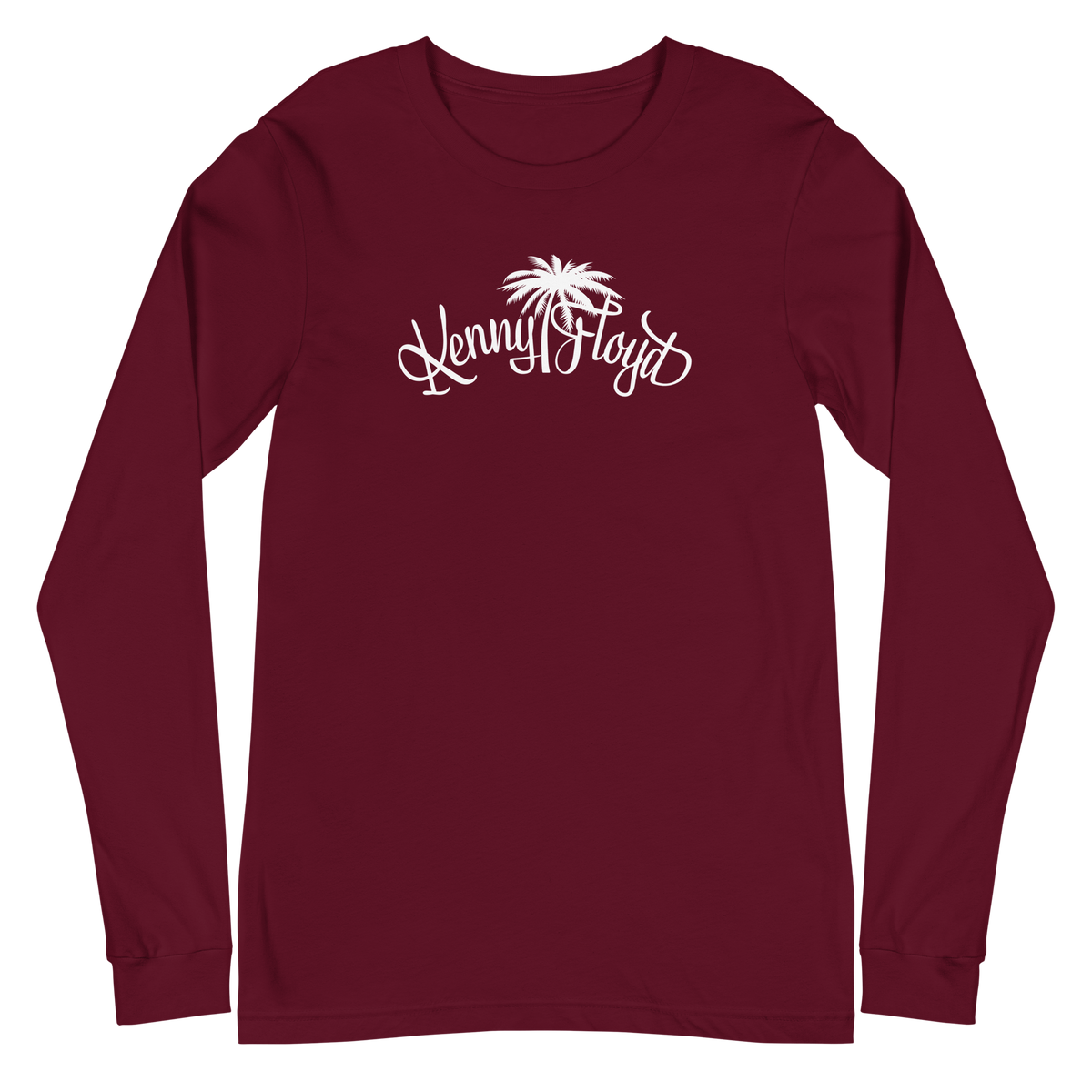 Unisex Long Sleeve Tee with White KF Palm Logo