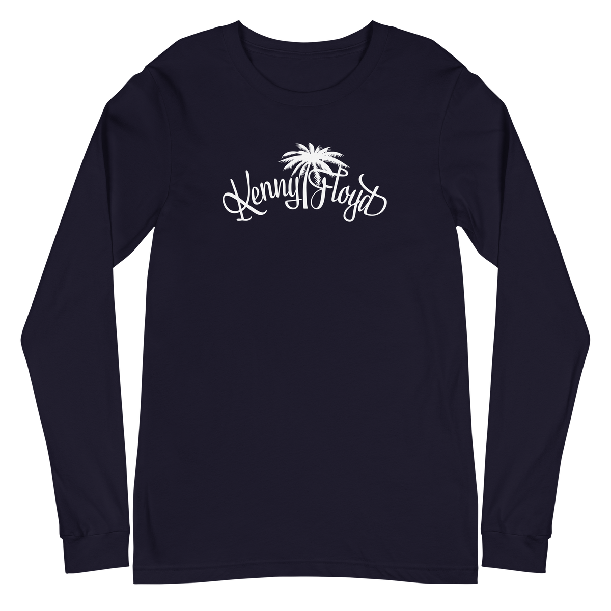 Unisex Long Sleeve Tee with White KF Palm Logo
