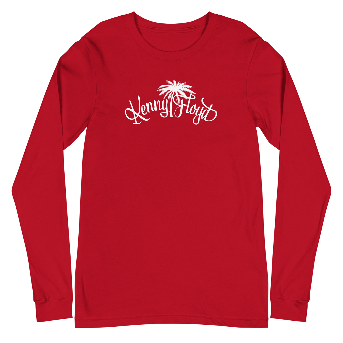 Unisex Long Sleeve Tee with White KF Palm Logo