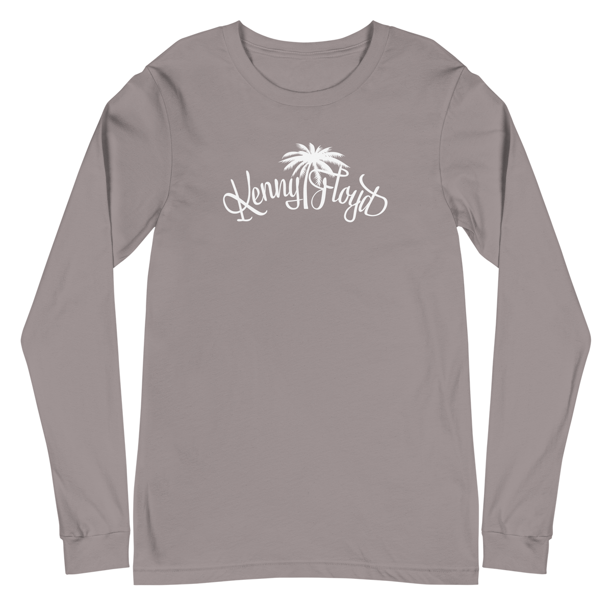 Unisex Long Sleeve Tee with White KF Palm Logo