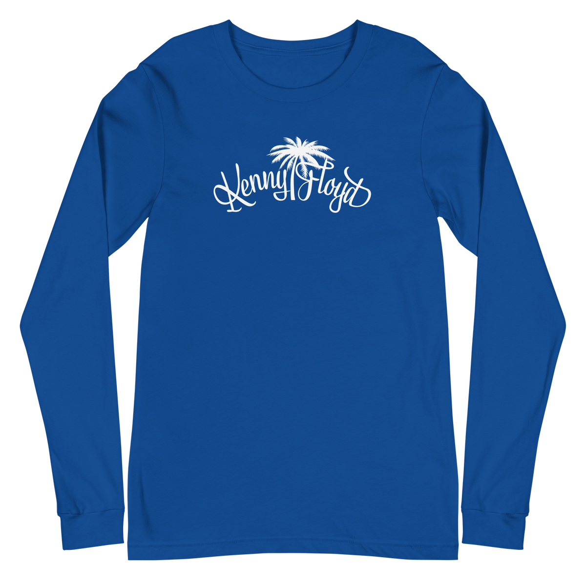 Unisex Long Sleeve Tee with White KF Palm Logo